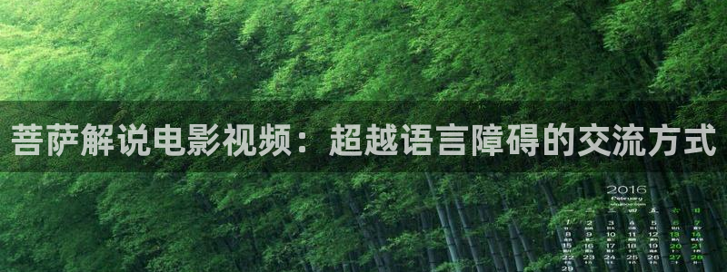 星空影院大全免费观看：菩萨解说电影视频：超越语言障碍的交流方式